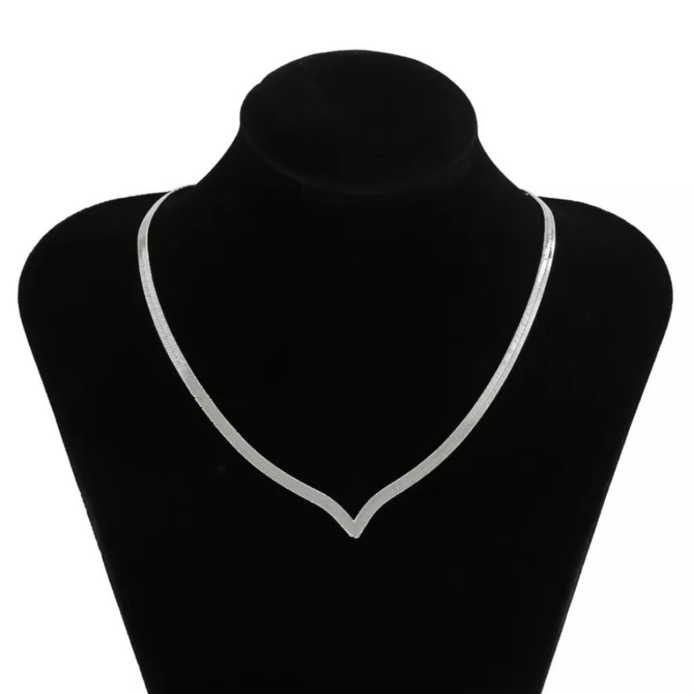 Flat Blade Snake Link Chain silver Necklace - Picture 4 of 5